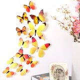 12Pcs Butterflies Wall Stickers New Year Gift Home Decorations 3D Butterfly PVC Self Adhesive Wallpaper For Living Room Decals