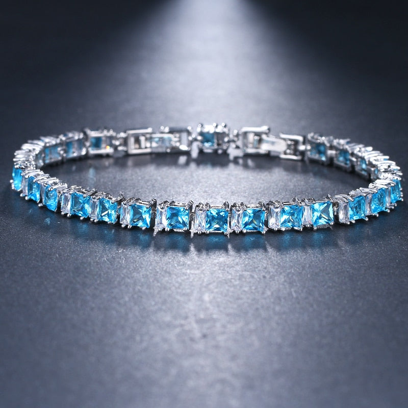 Bracelet Tennis Zircon EMMAYA - Bleu Clair Femme