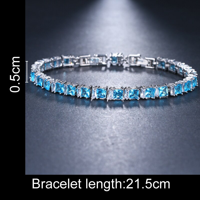 Bracelet Tennis Zircon EMMAYA - Bleu Clair Femme
