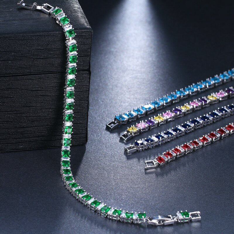 Bracelet Tennis Zircon EMMAYA - Bleu Clair Femme