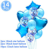 1st Happy Birthday Blue Silver Balloons Foil Number Balloons Banner First Baby Boy Party Decorations My 1 One Year Supplies