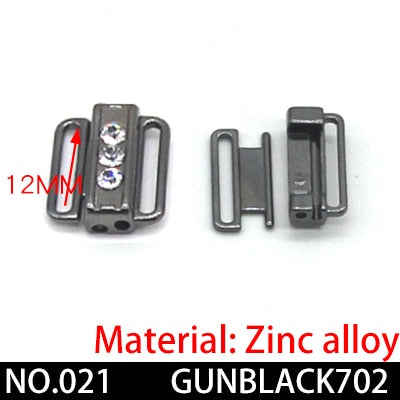 2pcs/lot silver gold Rectangle Tape Closure Hook &amp; Clasp Rhinestone bra buckle Waist Extenders Sewing On Clothes Bra Clip Hook