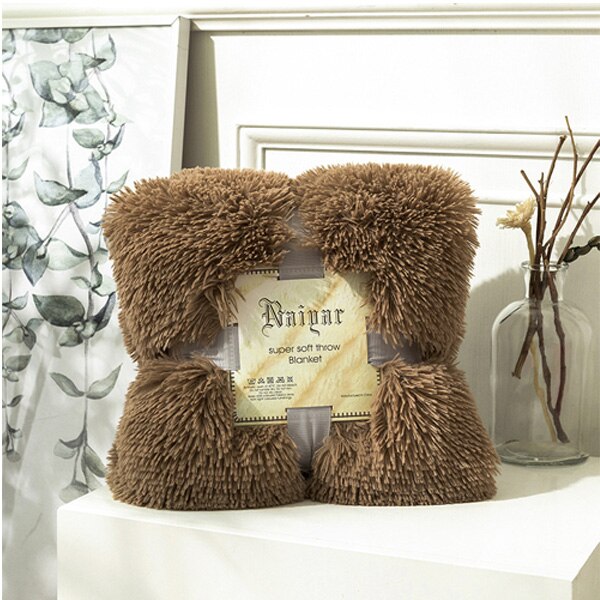 Fur Blanket Super Soft Fuzzy Elegant Cozy Bed Sofa Bedspread Long Shaggy Warm Bedding Sheet Fluffy Fur Throw Blanket