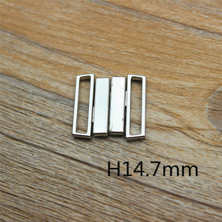 10pcs/lot 9mm-25mm Silver Metal Clasp Buckle Fasteners For Clothes Bra Bikini Sewing Accessories