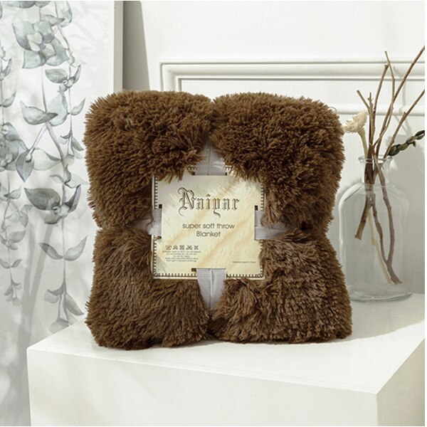 Fur Blanket Super Soft Fuzzy Elegant Cozy Bed Sofa Bedspread Long Shaggy Warm Bedding Sheet Fluffy Fur Throw Blanket