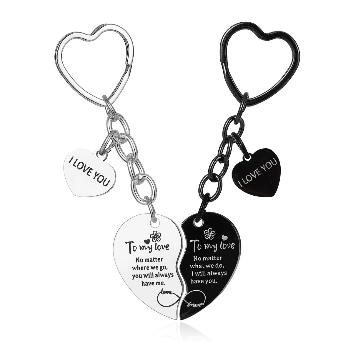 Porte-Clés Fête des Mères Gravé - Fleur Or Rose Pendentif