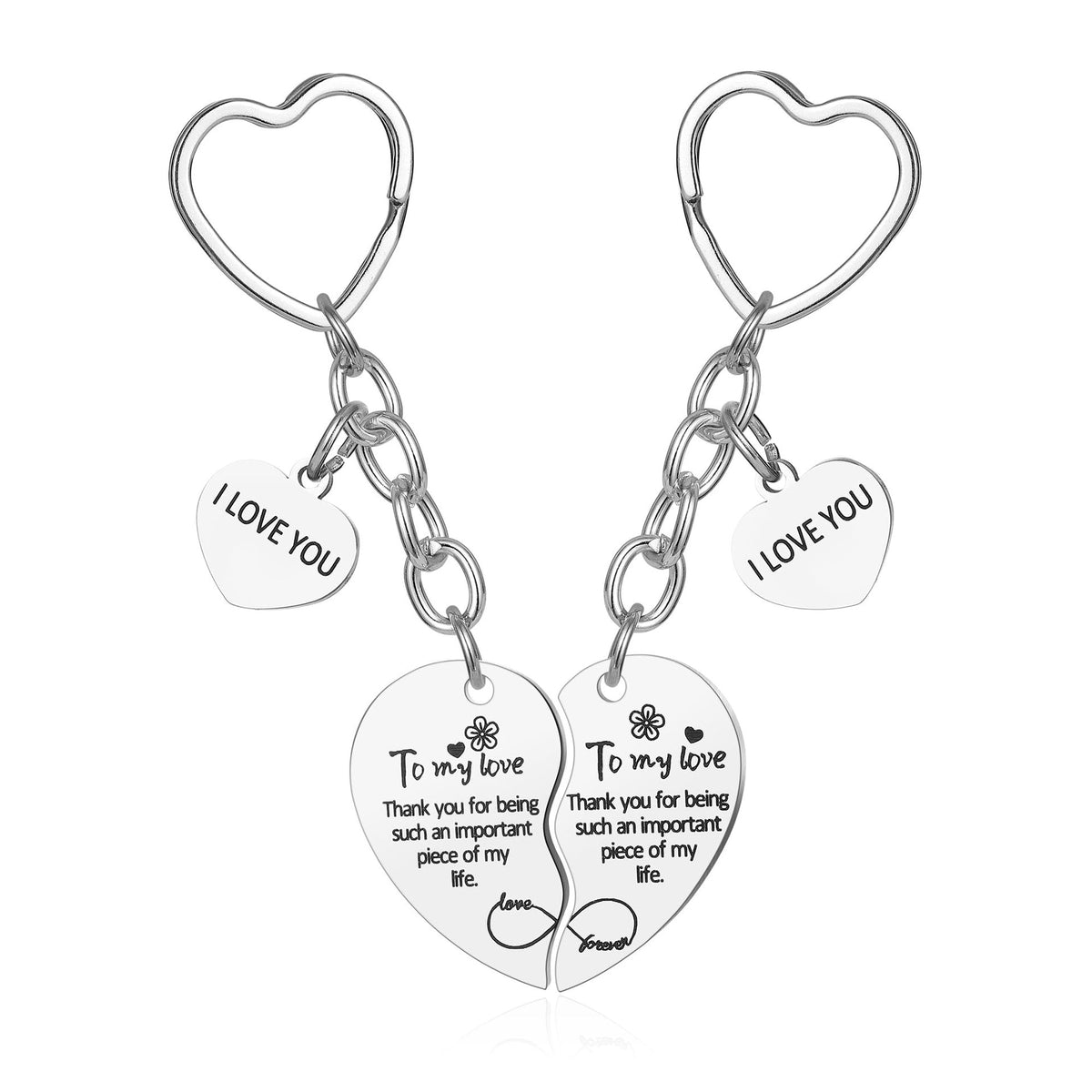 Porte-Clés Fête des Mères Gravé - Fleur Or Rose Pendentif