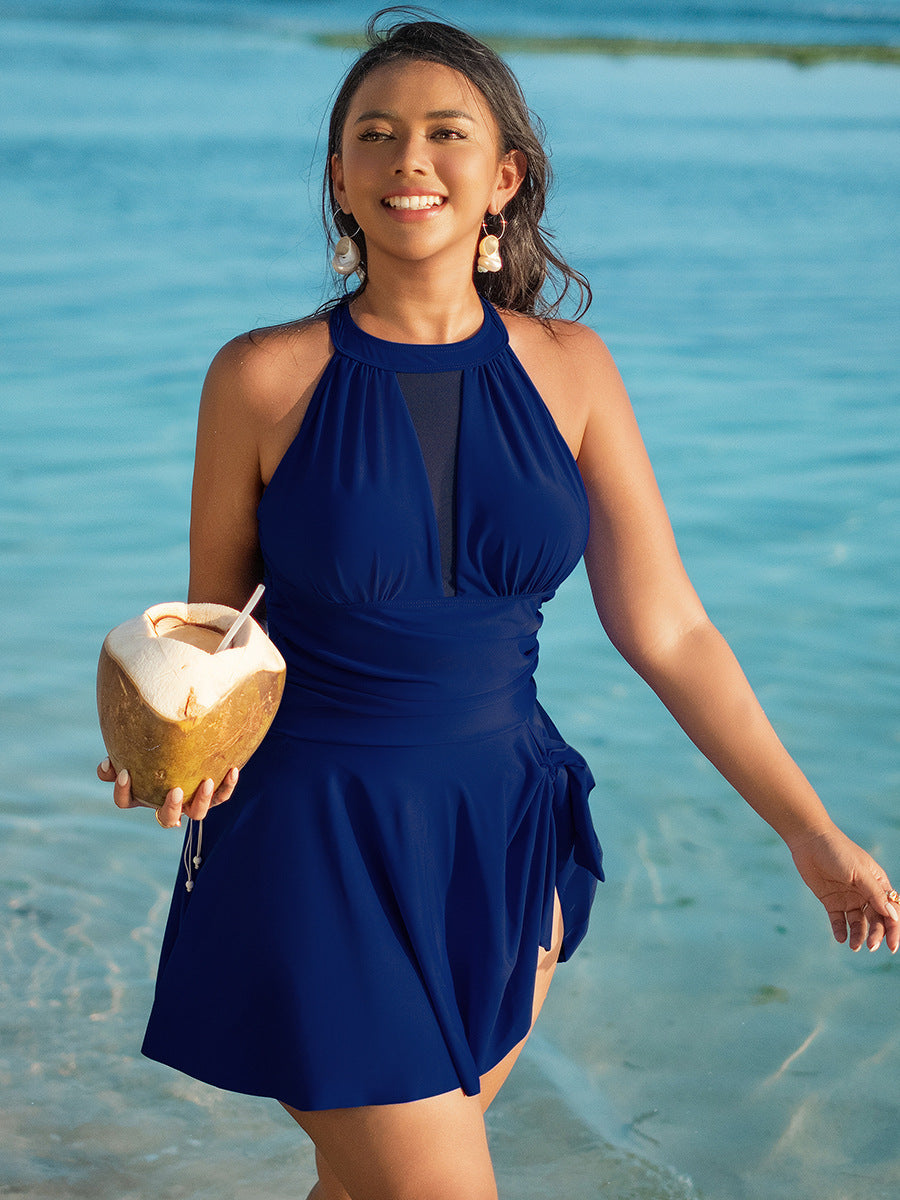 Maillot de Bain Une Pièce Femme Grande Taille – Jupe Intégrée | L à 5XL