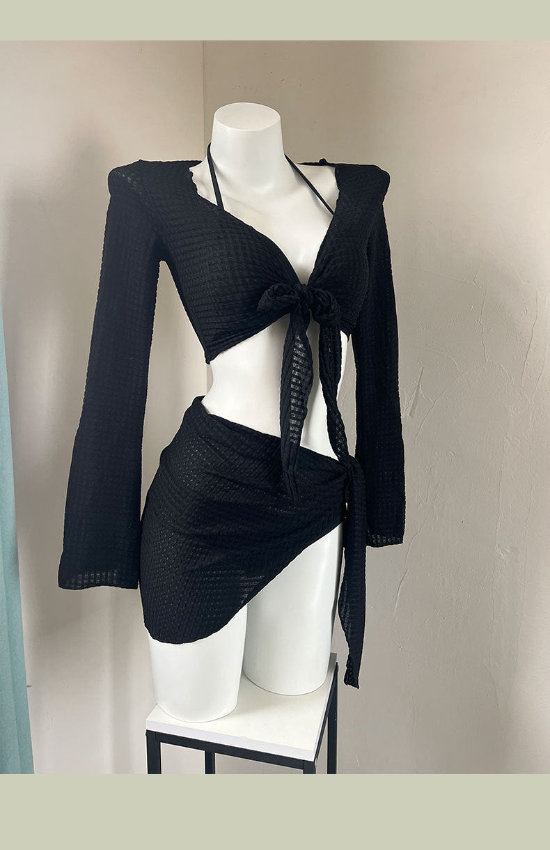 Bikini Femme 4 Pièces – Maillot de Bain Sexy Manches Longues | S-XL
