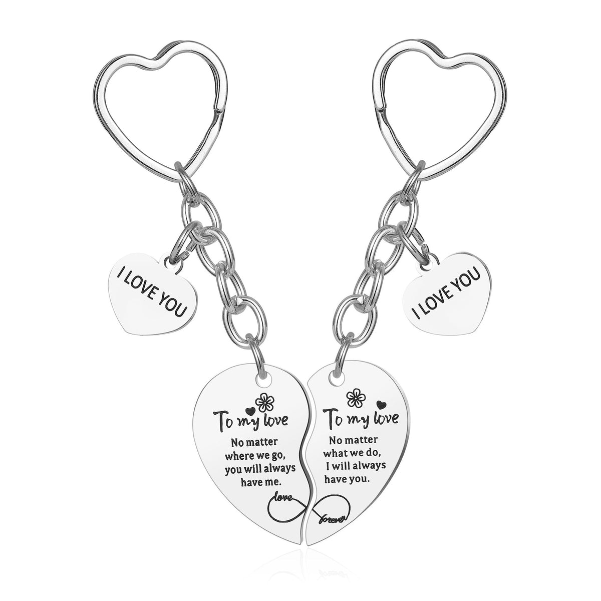 Porte-Clés Fête des Mères Gravé - Fleur Or Rose Pendentif