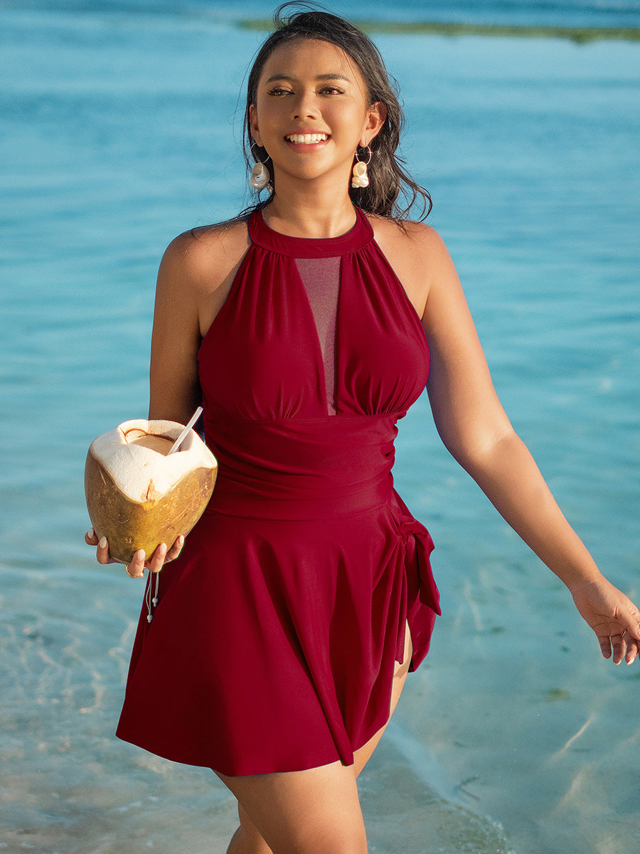 Maillot de Bain Une Pièce Femme Grande Taille – Jupe Intégrée | L à 5XL