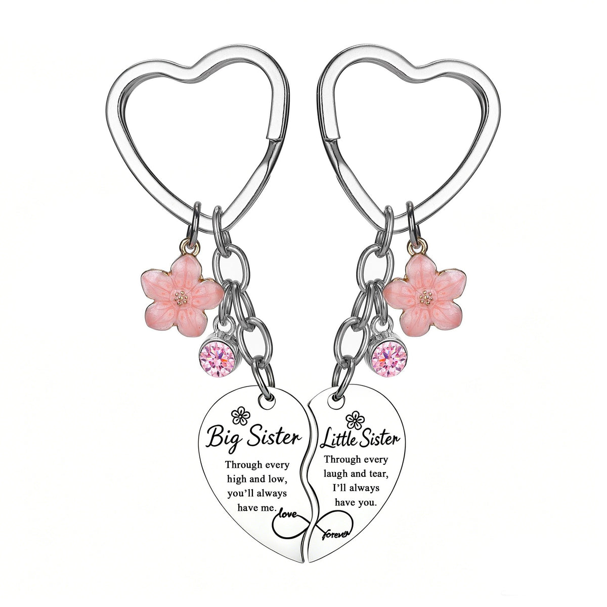 Porte-Clés Fête des Mères Gravé - Fleur Or Rose Pendentif