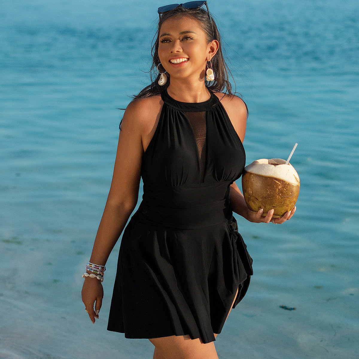 Maillot de Bain Une Pièce Femme Grande Taille – Jupe Intégrée | L à 5XL