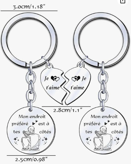 Porte-Clés Fête des Mères Gravé - Fleur Or Rose Pendentif
