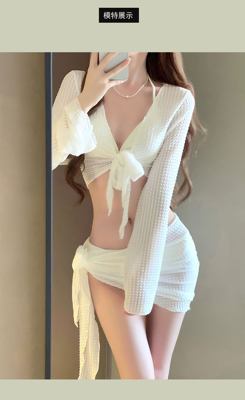Bikini Femme 4 Pièces – Maillot de Bain Sexy Manches Longues | S-XL
