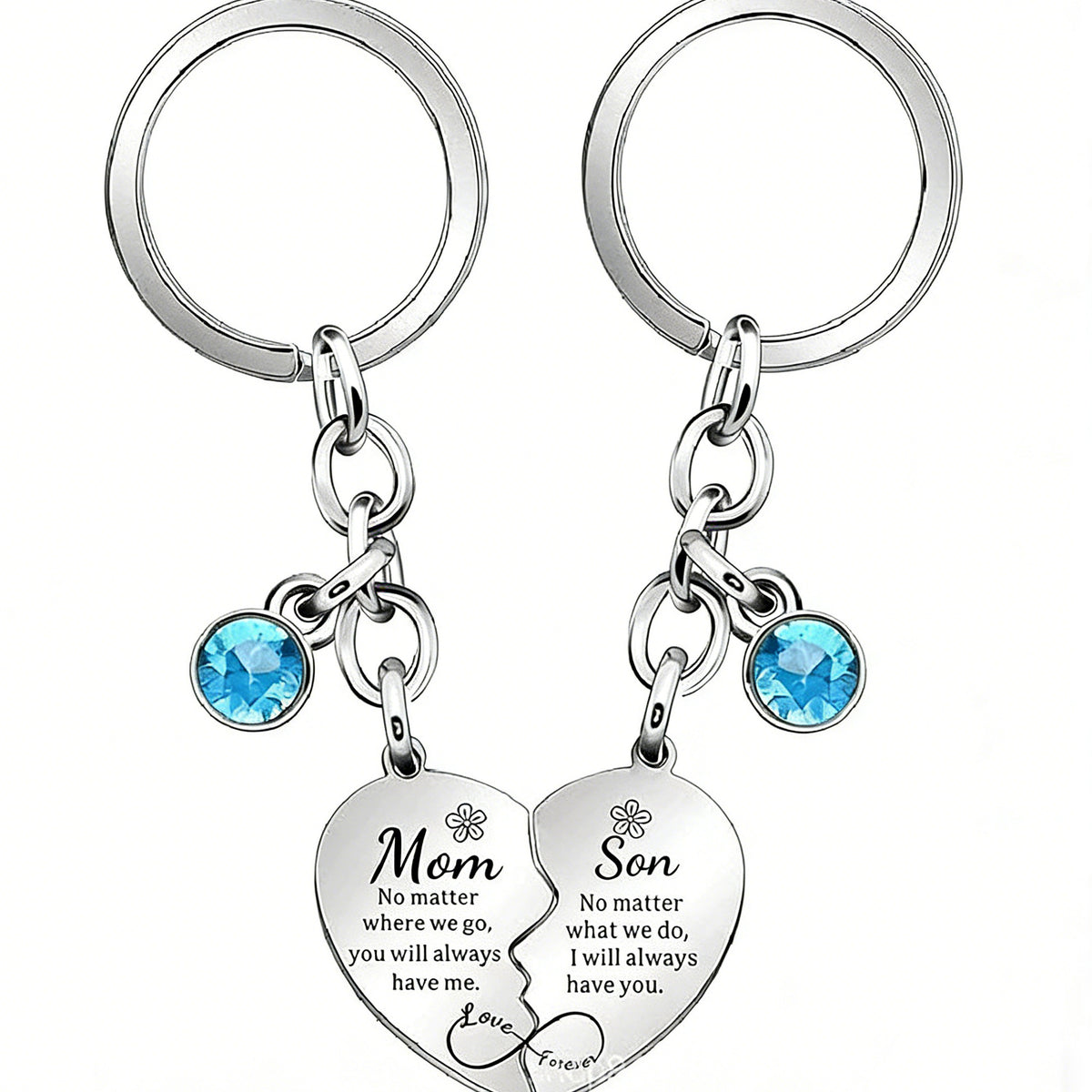 Porte-Clés Fête des Mères Gravé - Fleur Or Rose Pendentif