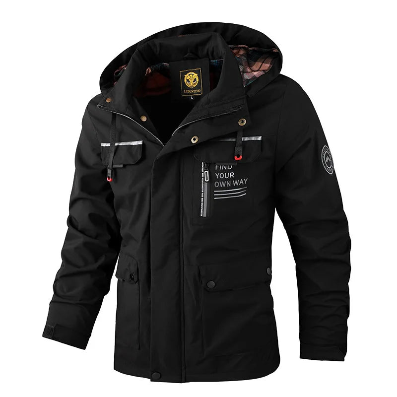 Veste imperméable à capuche pour homme – Coupe-vent softshell
