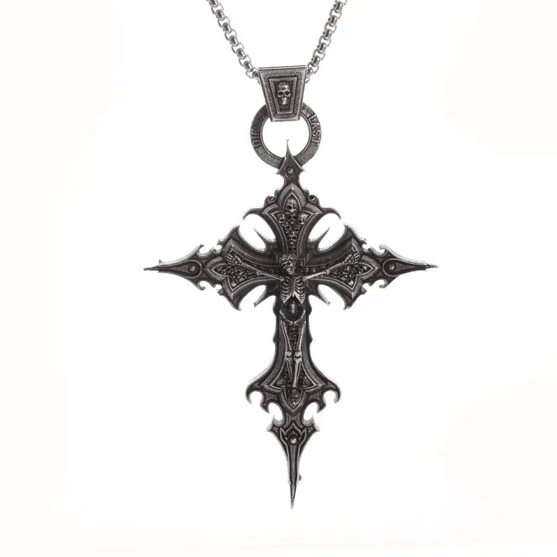Collier Pendentif Faux de la Mort - Bijou Gothique Enfer