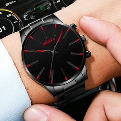 Montre à quartz élégante pour hommes, montre pour hommes d'affaires à la mode, cadeau de Noël et d'Halloween