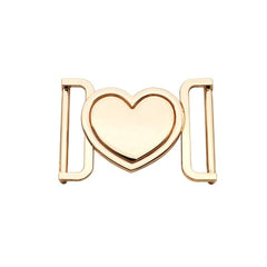 Metal Alloy Heart Buckle Gold Sliver Black Decorative Belt Buckle 40mm Fastener for Coats Leather Craft Backpack Strap Webbing