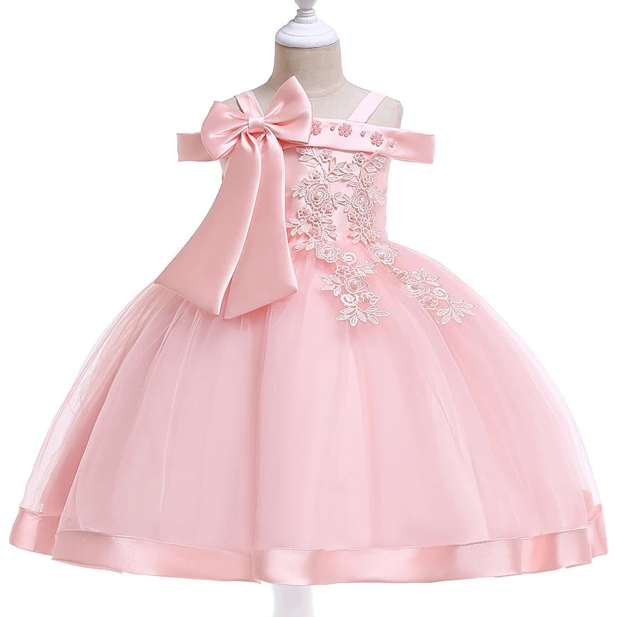 Robe Princesse Brodée Soie Fille - Fête Hiver Halloween Noël
