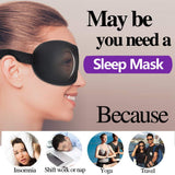 Tcare Fashion 3D Sleeping Eye Mask, Travel Sleep Eye Shade Cover Nap Eye Patch Blindfolds Blinders Create Total Darkness Unisex