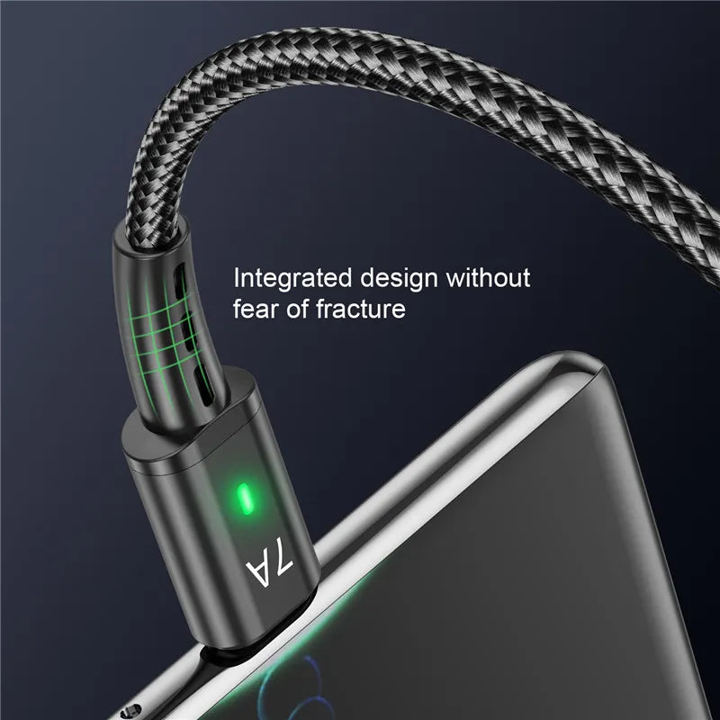 7A USB Type C Cable Wire For Samsung S22 S20 Xiaomi mi 12 Mobile Phone Fast Charging USB C Cable Type C Charger Data Cord Cables