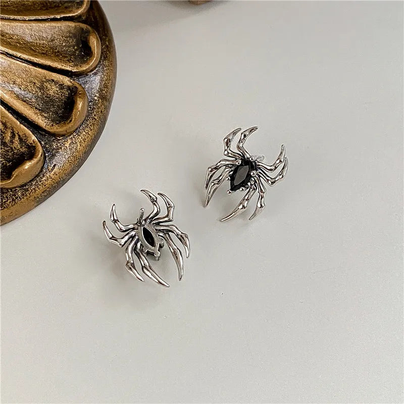 Boucles d'Oreilles Zircon Gothique - Noir Fête Halloween