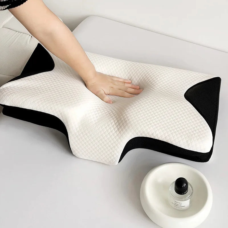 Oreiller papillon en mousse à mémoire de forme, 1 pièce, soutien du cou respirant, oreiller Cervical pour soulager le sommeil, oreiller de lit orthopédique