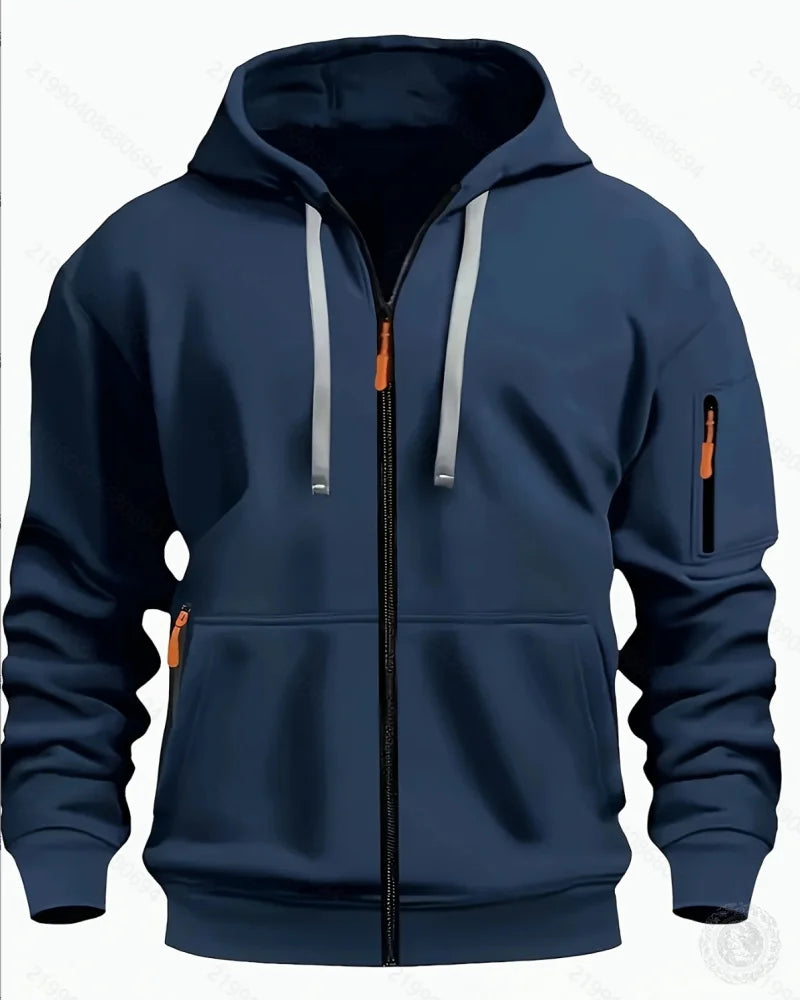 Sweat à capuche zippé homme – Coupe ample et grande poche