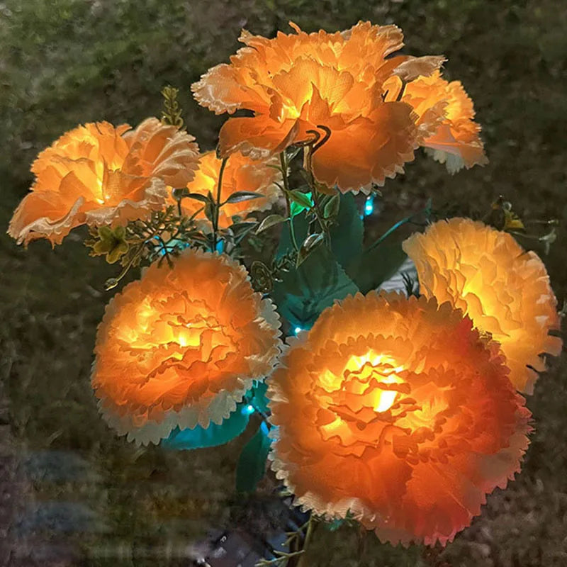 7 Heads Carnation Outdoor LED Solar Light Garden Flower Waterproof Decorative Lamp Solar Powered Yard Lawn Pathway Wedding
