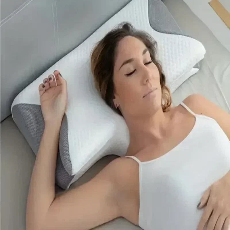 Oreiller à mémoire de forme papillon, oreiller en mousse à mémoire de forme, profilé pour le sommeil, soulagement de la douleur au cou, soutien du ventre, oreiller confortable