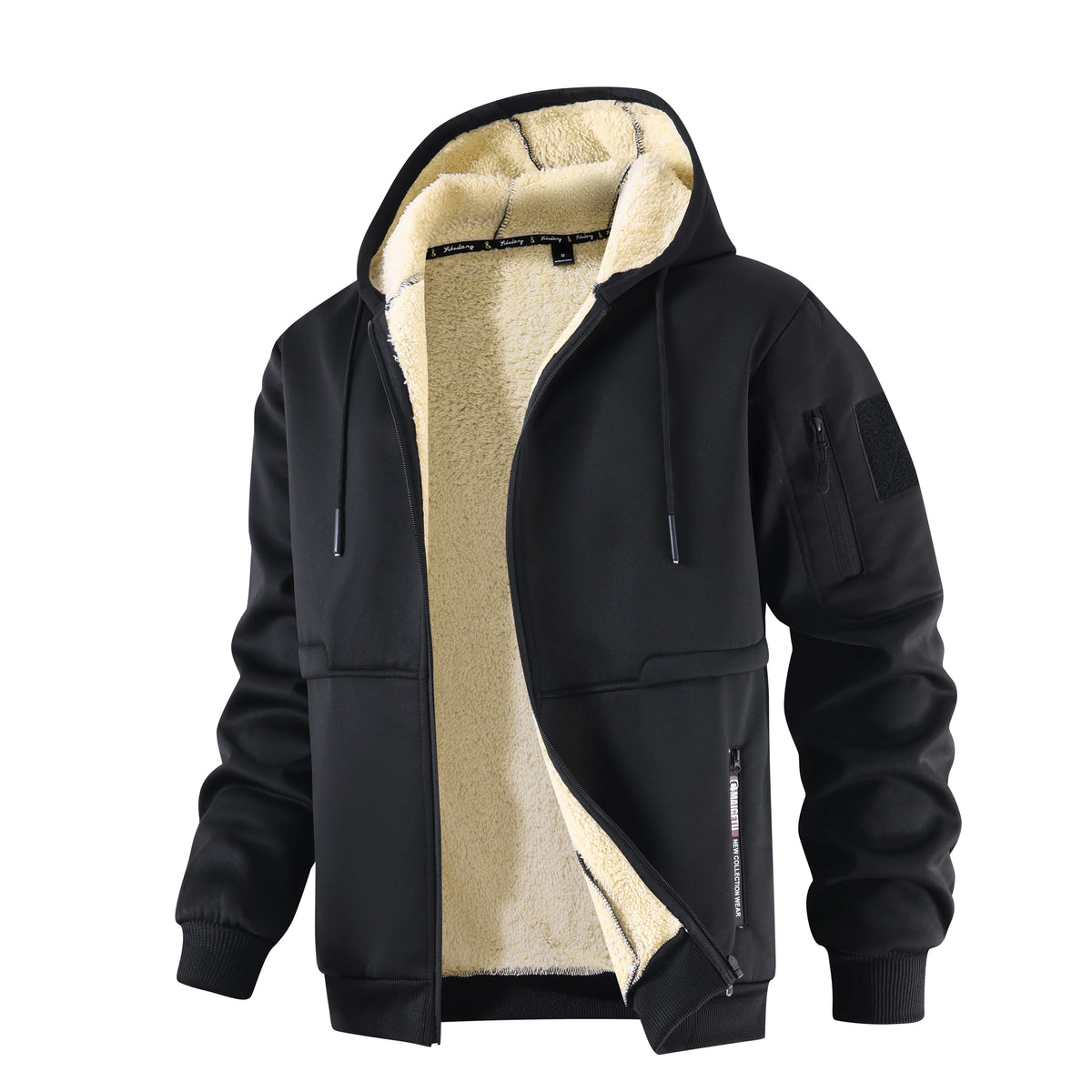 Veste polaire d’hiver pour homme – Capuche et fermeture zippée