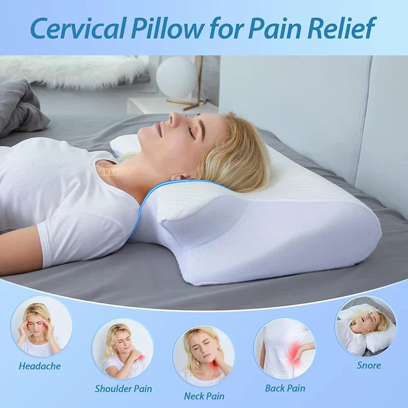 Oreiller à mémoire de forme papillon, oreiller en mousse à mémoire de forme, profilé pour le sommeil, soulagement de la douleur au cou, soutien du ventre, oreiller confortable