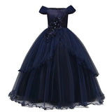 Kids Wedding Dresses for Girls Elegant Flower Princess Long Gown Teen Girls Birthday Dress Vestidos Infantil Size 6 12 14 Years