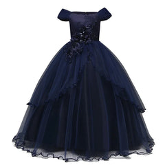 Kids Wedding Dresses for Girls Elegant Flower Princess Long Gown Teen Girls Birthday Dress Vestidos Infantil Size 6 12 14 Years