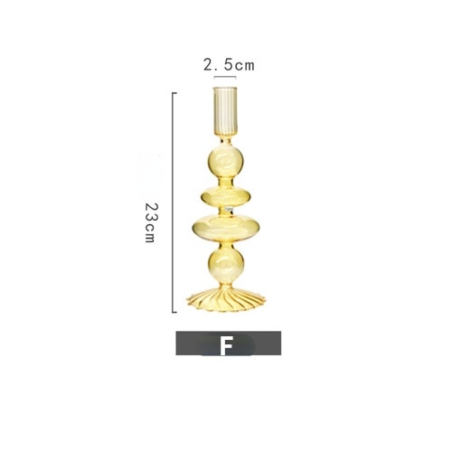 Vintage Glass French Style Candlestick Crystal Glass Candle Holders Simple Wedding Romantic Candlelight Dinner Home Decoration