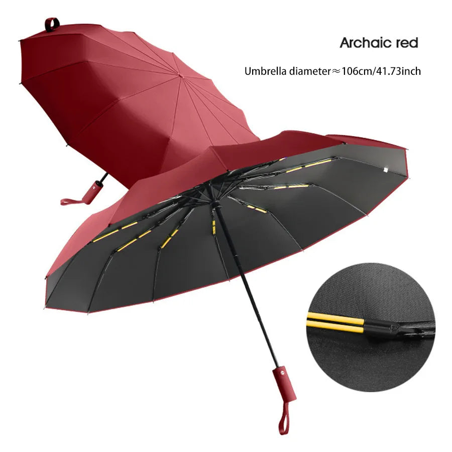 Parapluie 24 Sofia renforcé pour hommes et femmes, protection solaire anti-UV, pour le bain d'affaires, résistant au vent et durable