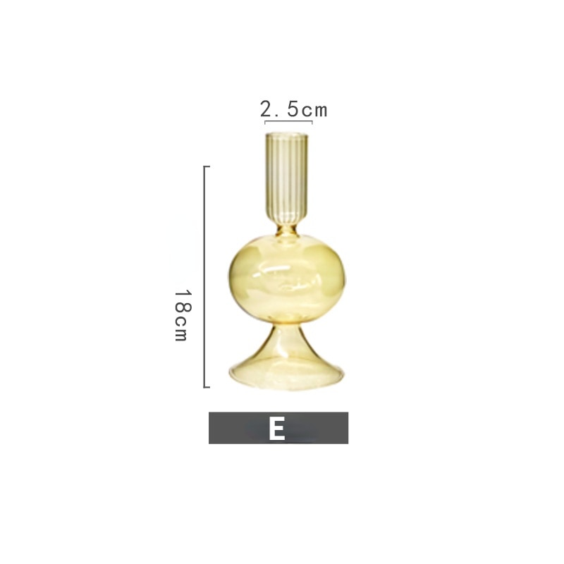 Vintage Glass French Style Candlestick Crystal Glass Candle Holders Simple Wedding Romantic Candlelight Dinner Home Decoration