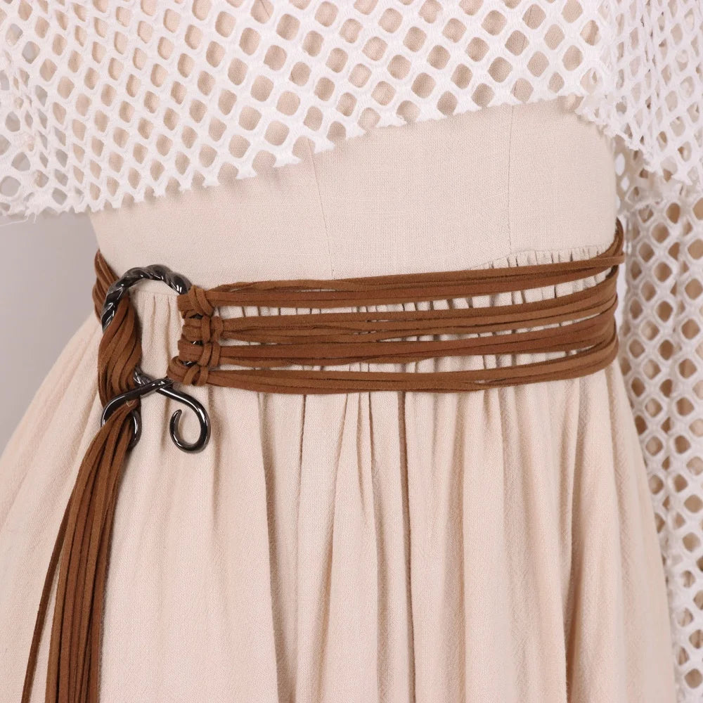 Ceinture Femme Corde Bohème - Taille Tressée Frangée