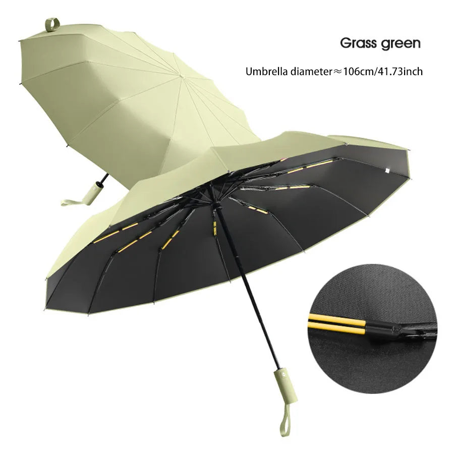 Parapluie 24 Sofia renforcé pour hommes et femmes, protection solaire anti-UV, pour le bain d'affaires, résistant au vent et durable