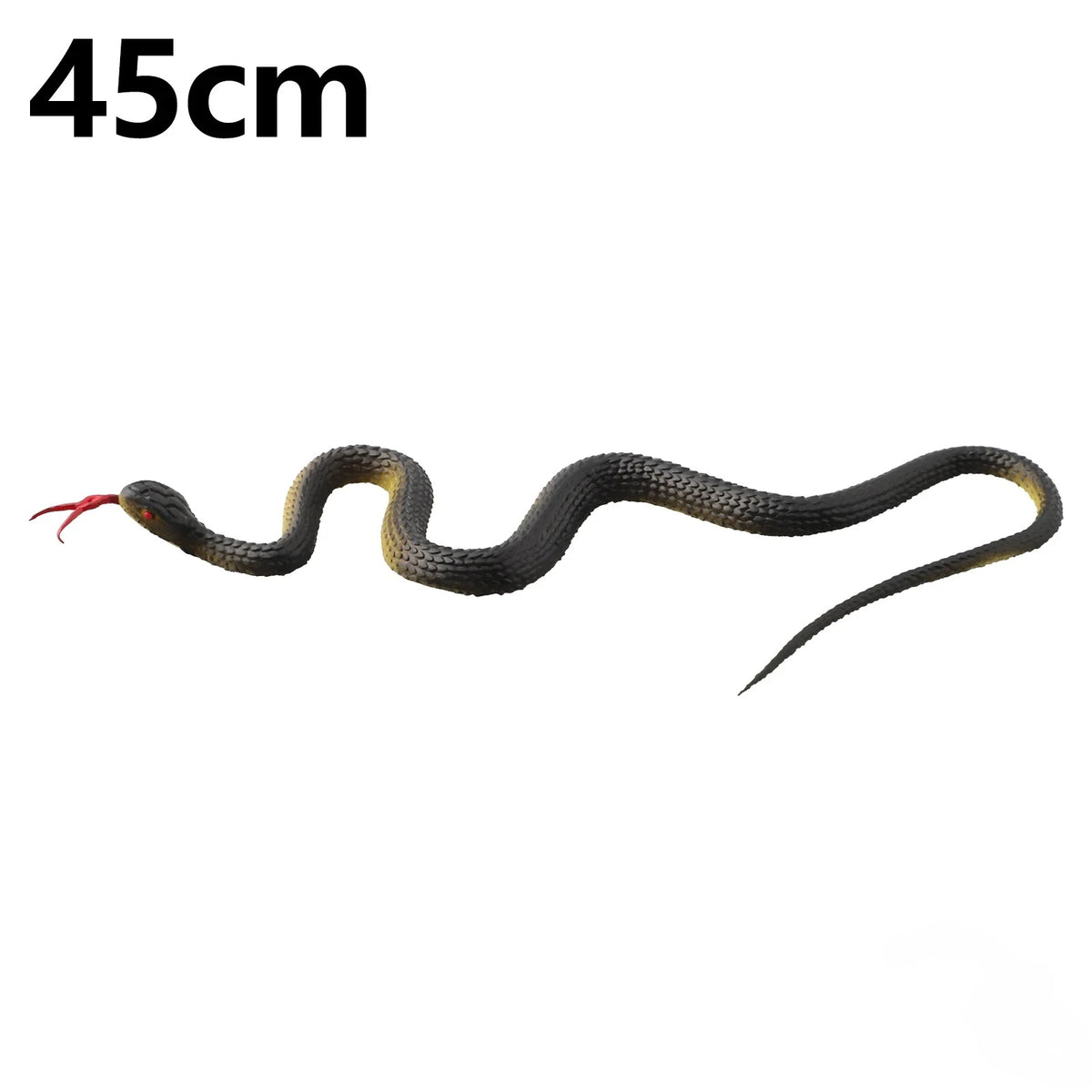 Serpent en caoutchouc réaliste de 45 cm, simulation d'anaconda, effrayant pour Halloween, pour effrayer les oiseaux, accessoires de farce, jouet de blague