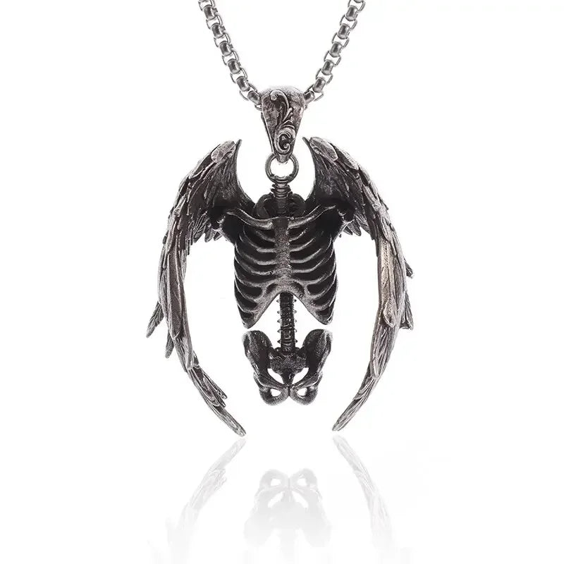 Collier Pendentif Faux de la Mort - Bijou Gothique Enfer