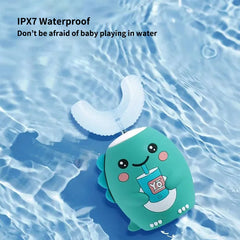 Smart Electric Toothbrush for Kids U Shaped 360 Degrees Silicon Sonic Teeth Tooth Brush Children Cartoon Pattern IPX7 Waterproof