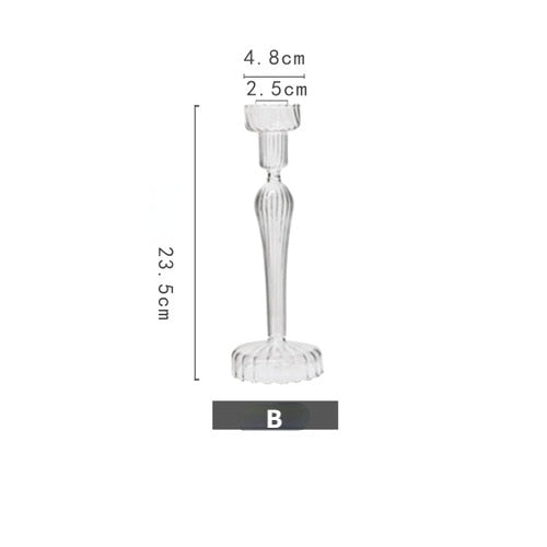 Vintage Glass French Style Candlestick Crystal Glass Candle Holders Simple Wedding Romantic Candlelight Dinner Home Decoration