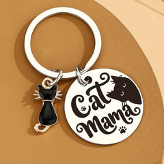 Chat maman cadeaux pour femmes anniversaire Unique chats noirs amant cadeau pour femmes filles drôle Halloween chat dame porte-clés cadeau