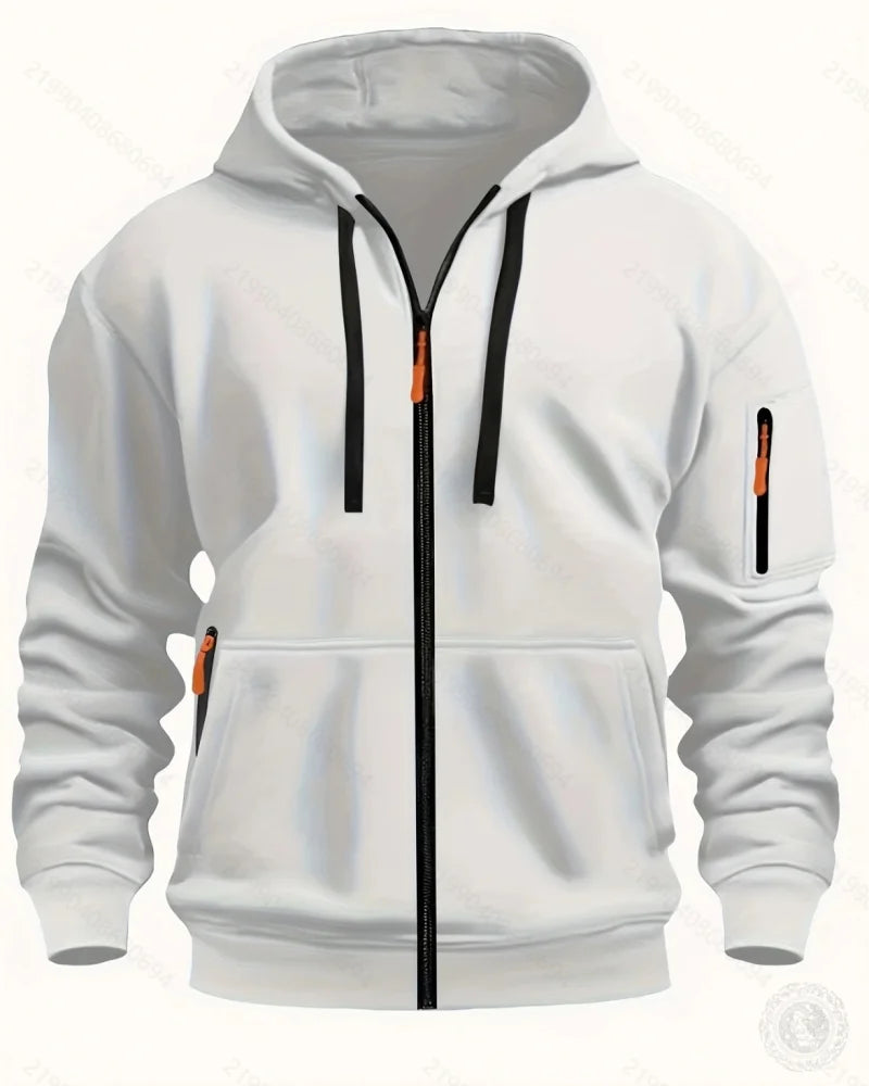 Sweat à capuche zippé homme – Coupe ample et grande poche
