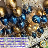 1st Happy Birthday Blue Silver Balloons Foil Number Balloons Banner First Baby Boy Party Decorations My 1 One Year Supplies