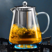 AVENLOVE-Théière en verre à degré de chaleur avec passoire à thé en acier inoxydable, bouilloire à fleurs, ensemble de vêtements de thé Kung Fu, pot Puer Oolong