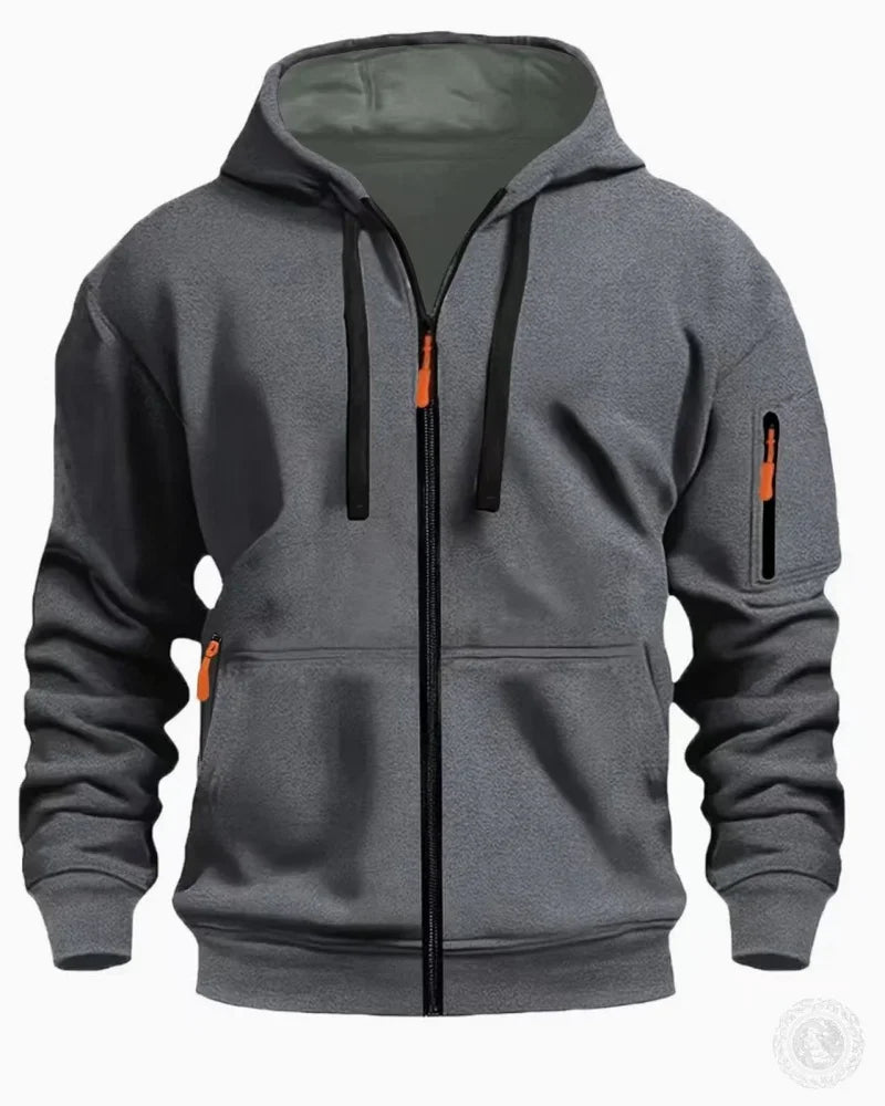 Sweat à capuche zippé homme – Coupe ample et grande poche